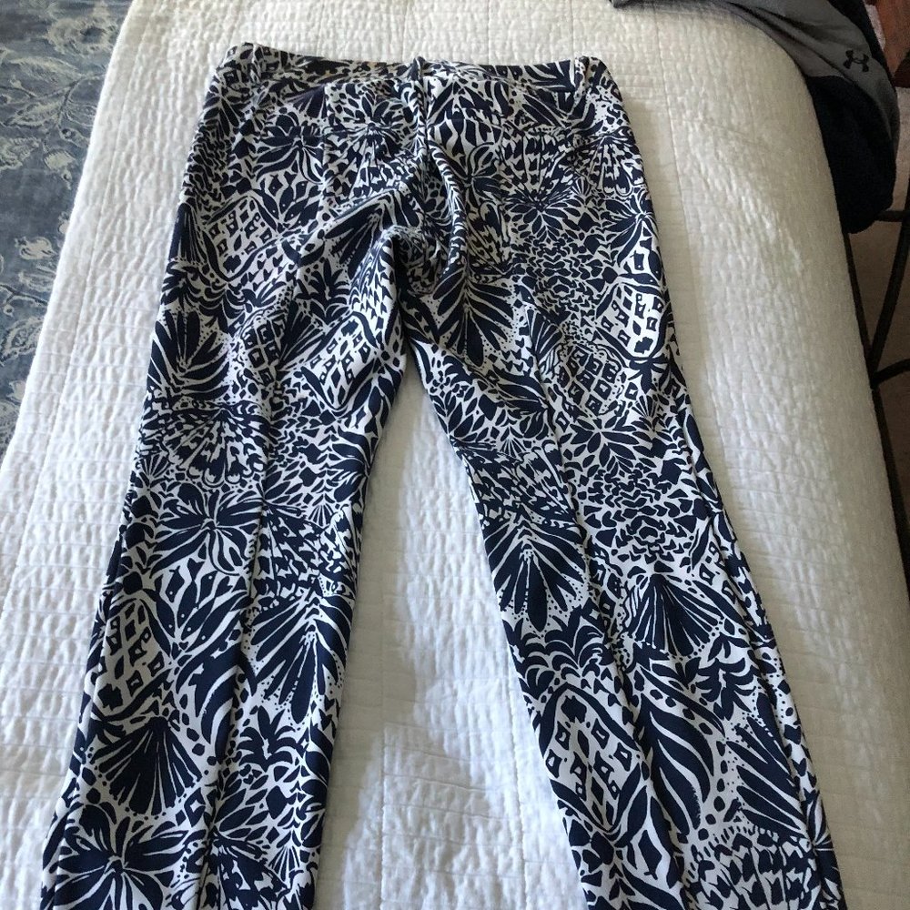 Lilly Pulitzer Navy and white Pants f/ Golf size 6